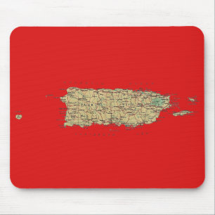 Tapis De Souris Carte Mousepad de Porto Rico