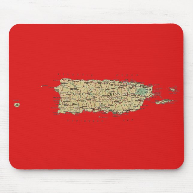Tapis De Souris Carte Mousepad de Porto Rico (Devant)