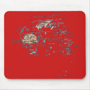 Tapis De Souris Carte Mousepad des Fidji