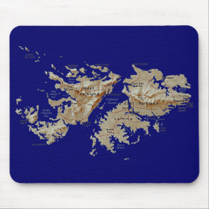 Tapis De Souris Carte Mousepad des Îles Falkland