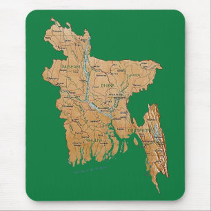 Tapis De Souris Carte Mousepad du Bangladesh