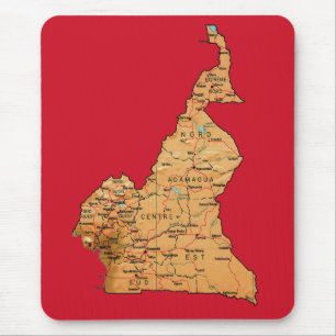 Tapis De Souris Carte Mousepad du Cameroun