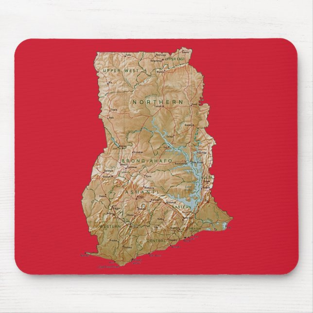 Tapis De Souris Carte Mousepad du Ghana (Devant)