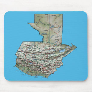 Tapis De Souris Carte Mousepad du Guatemala