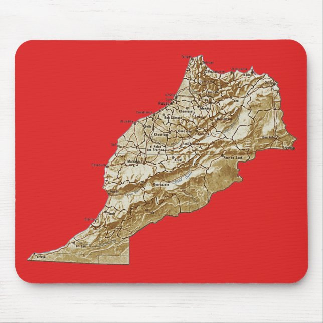 Tapis De Souris Carte Mousepad du Maroc (Devant)