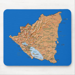 Tapis De Souris Carte Mousepad du Nicaragua
