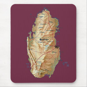 Tapis De Souris Carte Mousepad du Qatar