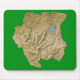 Tapis De Souris Carte Mousepad du Surinam