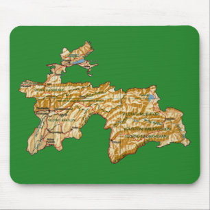 Tapis De Souris Carte Mousepad du Tadjikistan