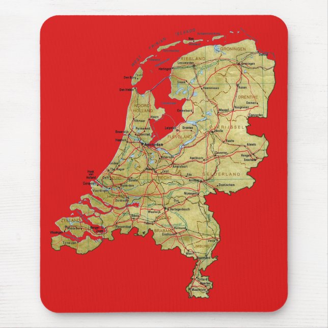 Tapis De Souris Carte néerlandaise Mousepad (Devant)