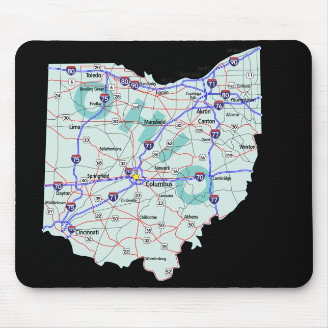 Tapis De Souris Carte Ohio Mousepad (Devant)
