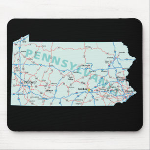 Tapis De Souris Carte Pennsylvanie Mousepad