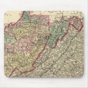 Tapis De Souris Carte politique de la Virginie-Occidentale