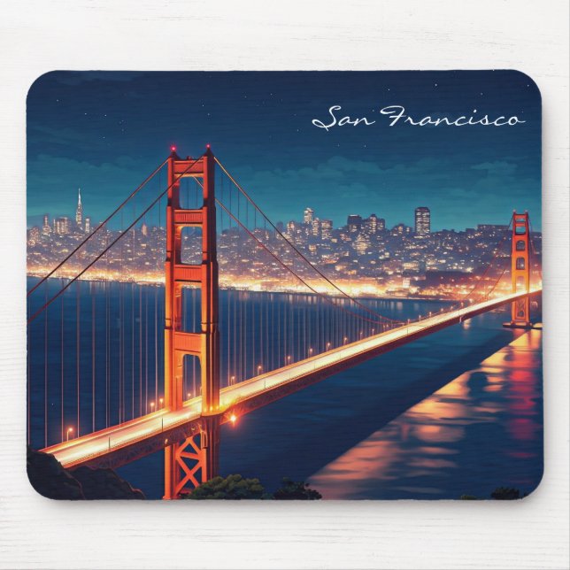 Tapis De Souris Carte postale San Francisco Golden Gate Bridge (Devant)