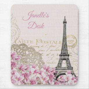 Tapis De Souris Carte postale vintage Tour Eiffel Paris
