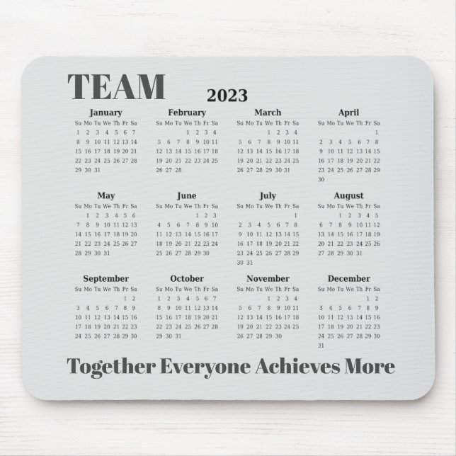 Tapis De Souris Carte souris 2023 Calendrier TEAM (Devant)