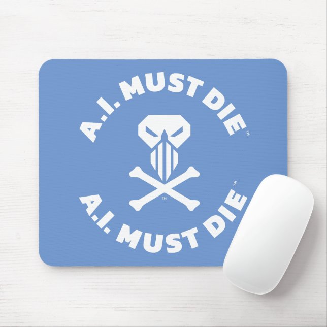 Tapis De Souris Carte souris A.I. Must Die™ Logo (Police Blanche) (Avec souris)