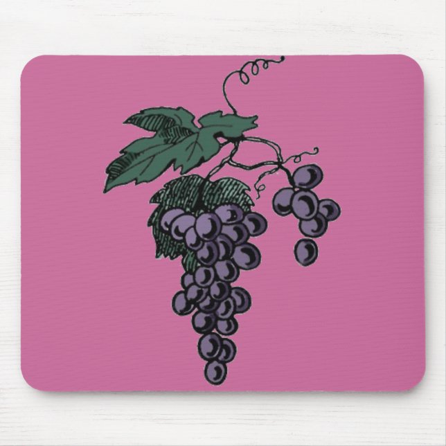 Tapis De Souris Carte souris de vignes de raisin (Devant)
