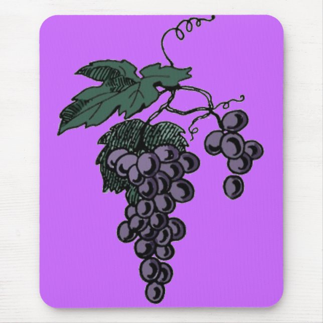 Tapis De Souris Carte souris de vignes de raisin (Devant)