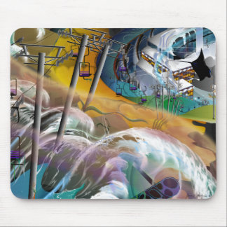 Tapis De Souris Carte Souris 'Sous Le Niveau De Ski'