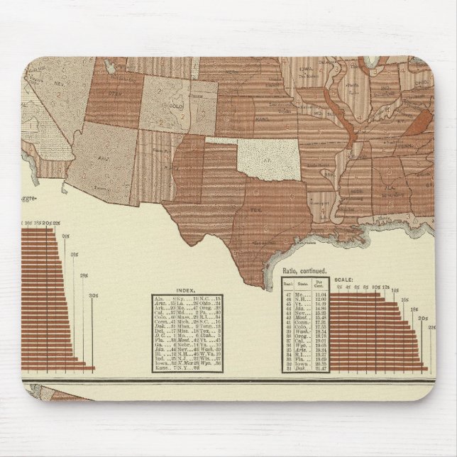 Tapis De Souris Carte statistique des décès (Devant)