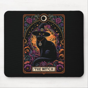 Tapis De Souris Carte Tarot Chat Sorcière Halloween gothique Vinta