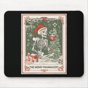 Tapis De Souris Carte Tarot Squelette de Noël Le joyeux pharmacien