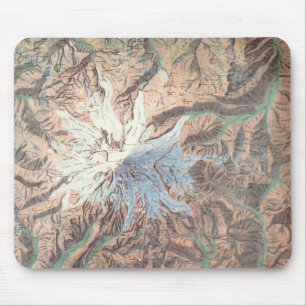 Tapis De Souris Carte topographique vintage du mont Rainier Washin