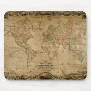 Tapis De Souris Carte vintage c1847 de Colton's Old World Mousepad
