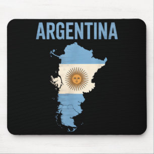 Tapis De Souris Carte vintage de l'Argentine drapeau du pays vacan
