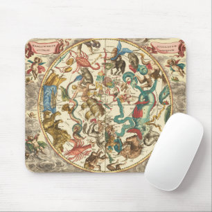Tapis De Souris Carte vintage du ciel de l'hémisphère sud de 1660