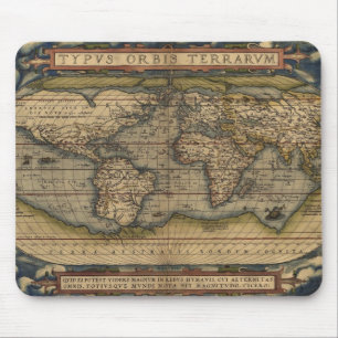 Tapis De Souris Carte vintage du Vieux Monde d'Abraham Ortelius 15
