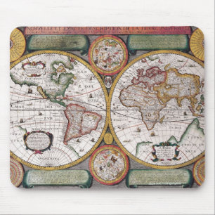 Tapis De Souris Carte vintage Vieux Monde Conception amoureuse de 