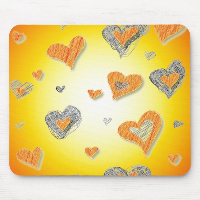 Tapis De Souris Cartes de souris Coeurs chauds (Devant)