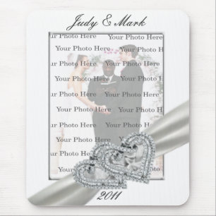 Tapis De Souris Cartes de souris Mariage blanc Coeur
