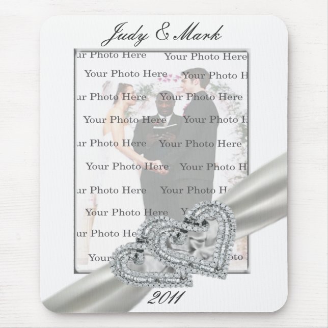 Tapis De Souris Cartes de souris Mariage blanc Coeur (Devant)