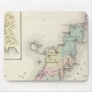 Tapis De Souris Cartes du comté de Door, de Sturgeon Bay et de Je