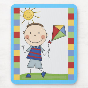 Tapis De Souris Cartes et Cadeaux pour Enfants à Figurines Bâtons