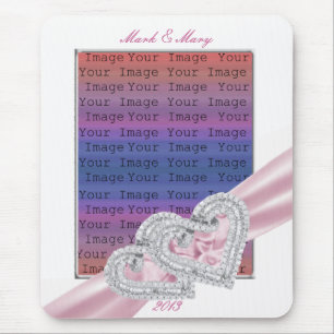 Tapis De Souris Cartes personnalisées Carreau rose ruban