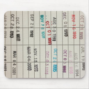 Tapis De Souris Cartes vintages d'échéance de bibliothèque