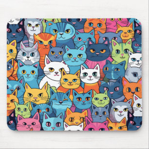 Tapis De Souris Cartographier la souris face chat