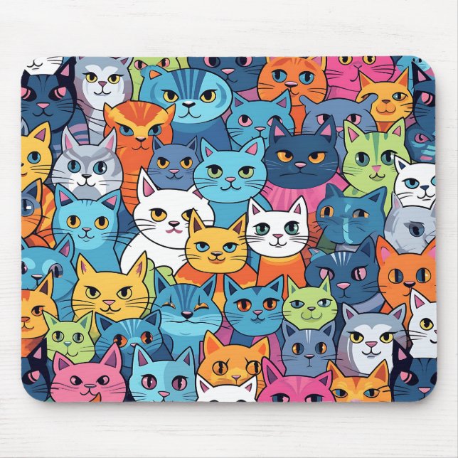 Tapis De Souris Cartographier la souris face chat (Devant)
