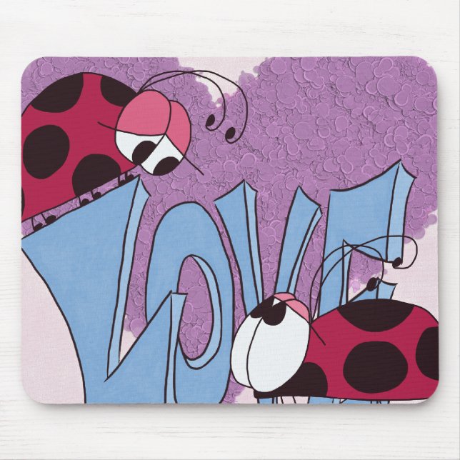 Tapis De Souris Carton adorable Ladybug Love (Devant)