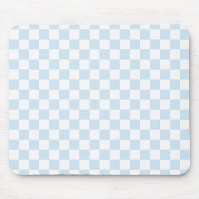 Tapis De Souris Carton bleu pastel et blanc (Devant)