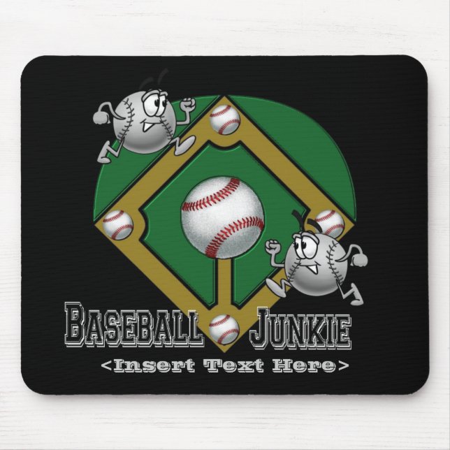 Tapis De Souris Carton de base-ball vert (Devant)