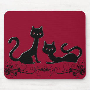 Tapis De Souris Carton de Kittens noir VII Mousepad