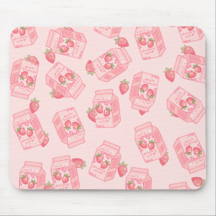Tapis De Souris Carton de la souris à fraise Kawaii