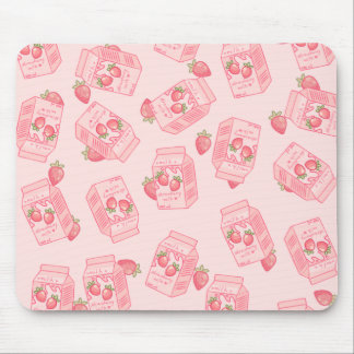 Tapis De Souris Carton de la souris à fraise Kawaii