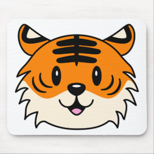 Tapis De Souris Carton doux et souriant tigre