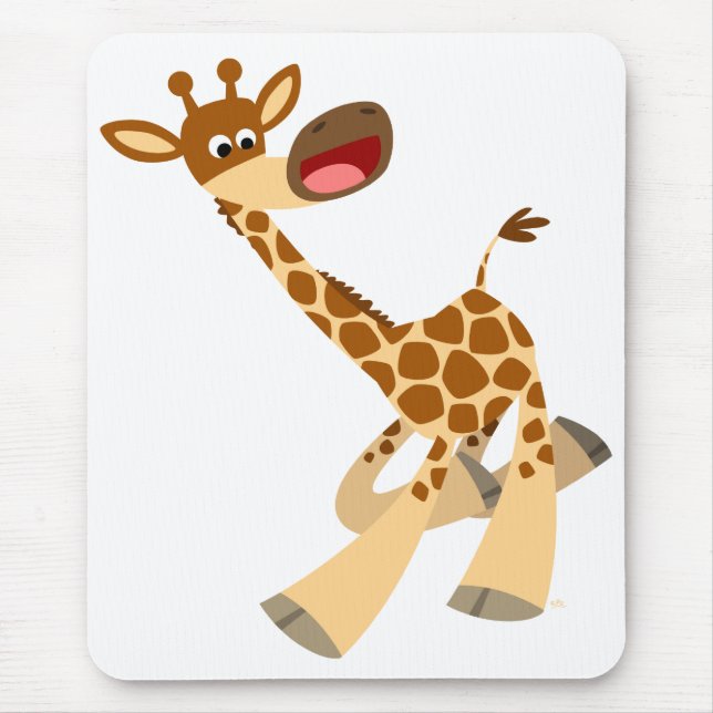 Tapis De Souris Carton mignon Ambling Giraffe Mousepad (Devant)